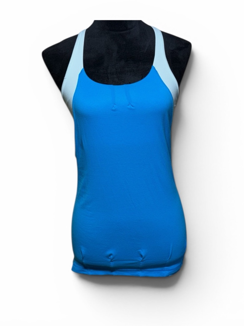 Lululemon No Limits Tank Blue Built In Bra Racerback Workout Top Size 2